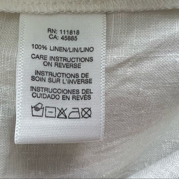 MICHAEL Michael Kors Boho White Linen Tunic Gold Seed Beads Small - Picture 6 of 7